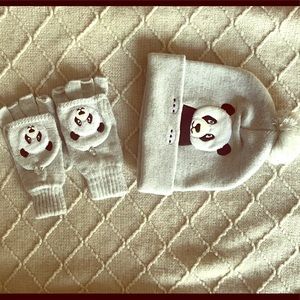 Lightly used H & M beanie Hat and glove set